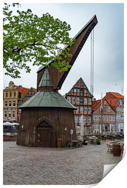 Historic city center of Stade in Germany - CITY OF STADE , GERMANY - MAY 10, 2021 Print by Erik Lattwein