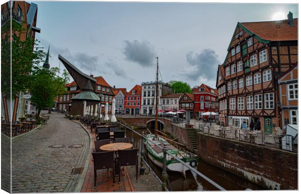Beautiful view in the historic city of Stade Germany - CITY OF STADE , GERMANY - MAY 10, 2021 Canvas Print by Erik Lattwein