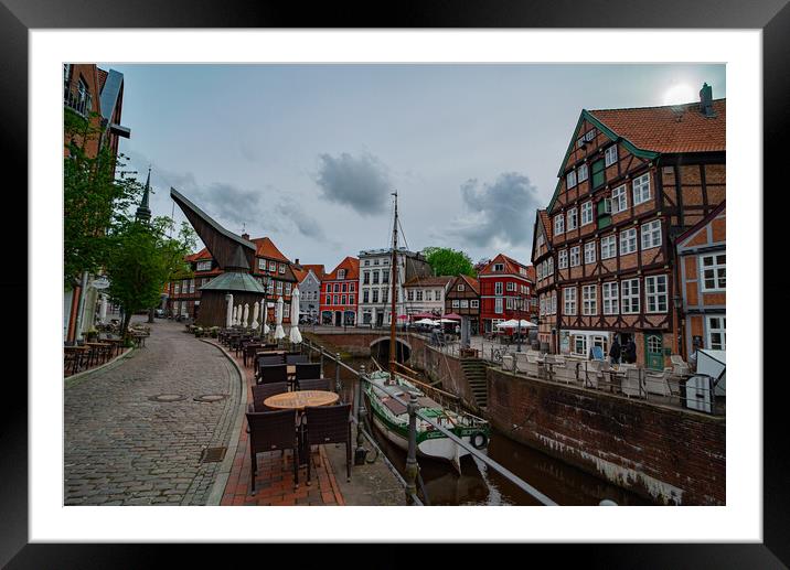 Beautiful view in the historic city of Stade Germany - CITY OF STADE , GERMANY - MAY 10, 2021 Framed Mounted Print by Erik Lattwein