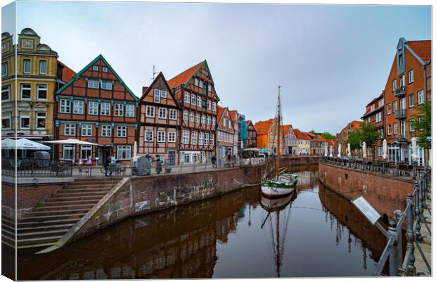 Beautiful view in the historic city of Stade Germany - CITY OF STADE , GERMANY - MAY 10, 2021 Canvas Print by Erik Lattwein