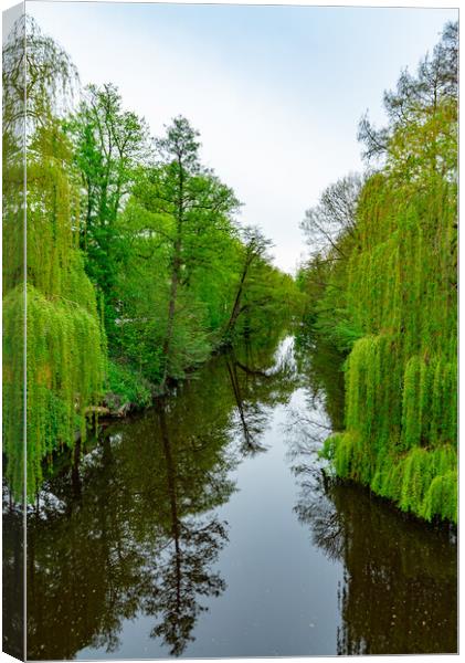 Beautiful Park in the city of Stade Germany - CITY OF STADE , GERMANY - MAY 10, 2021 Canvas Print by Erik Lattwein