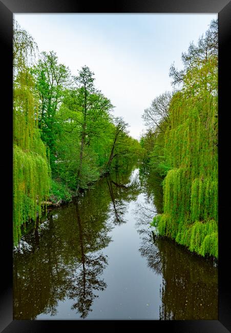 Beautiful Park in the city of Stade Germany - CITY OF STADE , GERMANY - MAY 10, 2021 Framed Print by Erik Lattwein