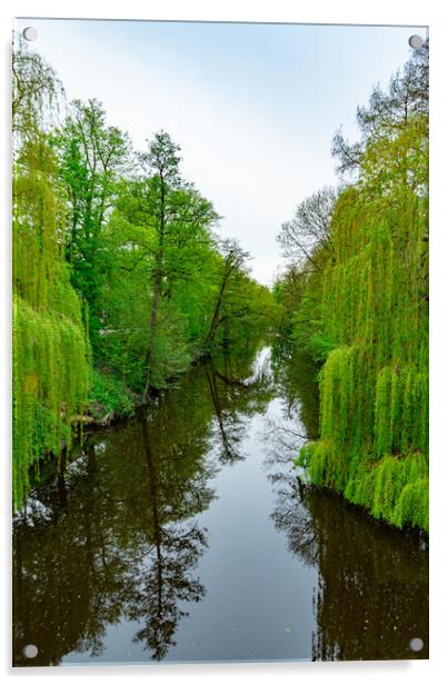 Beautiful Park in the city of Stade Germany - CITY OF STADE , GERMANY - MAY 10, 2021 Acrylic by Erik Lattwein