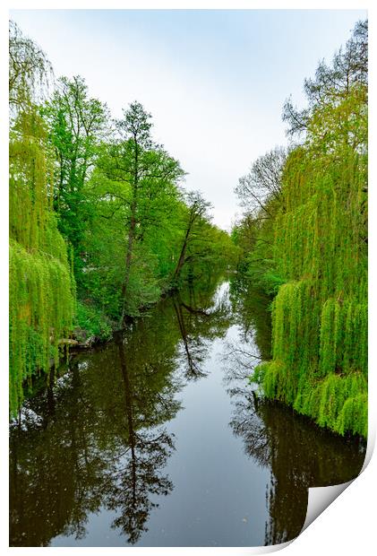Beautiful Park in the city of Stade Germany - CITY OF STADE , GERMANY - MAY 10, 2021 Print by Erik Lattwein