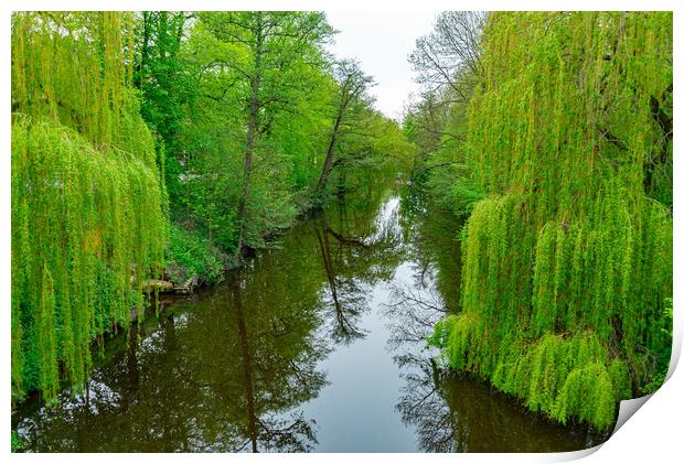Beautiful Park in the city of Stade Germany - CITY OF STADE , GERMANY - MAY 10, 2021 Print by Erik Lattwein