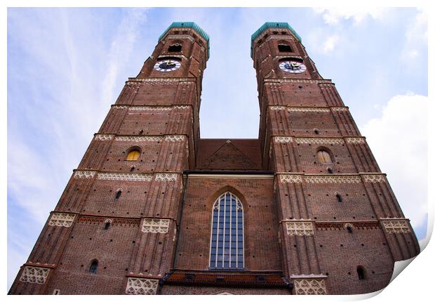 Most famous church in Munich - the Frauenkirche Cathedral in the historic district - CITY OF MUNICH, GERMANY - JUNE 03, 2021 Print by Erik Lattwein