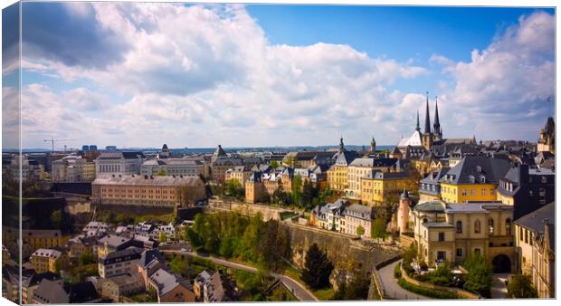 City of Luxemburg from above Canvas Print by Erik Lattwein