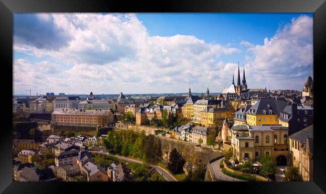 City of Luxemburg from above Framed Print by Erik Lattwein