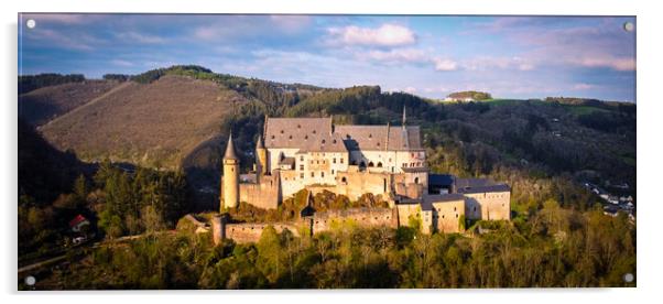 Ancient Vianden Castle in Luxemburg Acrylic by Erik Lattwein