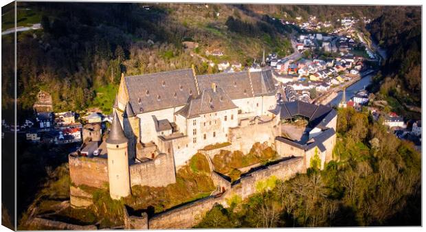 Ancient Vianden Castle in Luxemburg Canvas Print by Erik Lattwein