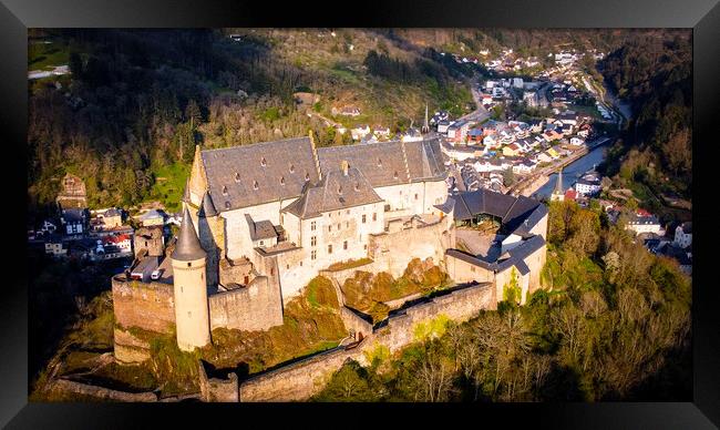 Ancient Vianden Castle in Luxemburg Framed Print by Erik Lattwein