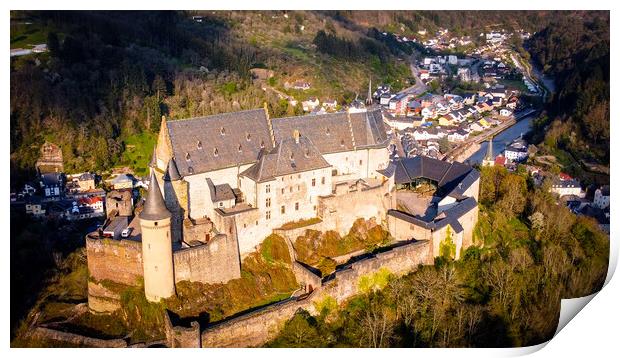Ancient Vianden Castle in Luxemburg Print by Erik Lattwein
