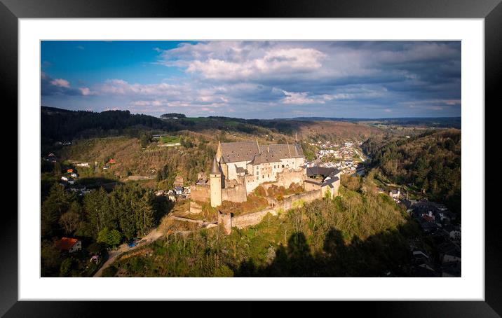 Ancient Vianden Castle in Luxemburg Framed Mounted Print by Erik Lattwein