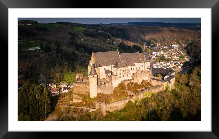 Famous Castle Vianden in Luxembourg Framed Mounted Print by Erik Lattwein