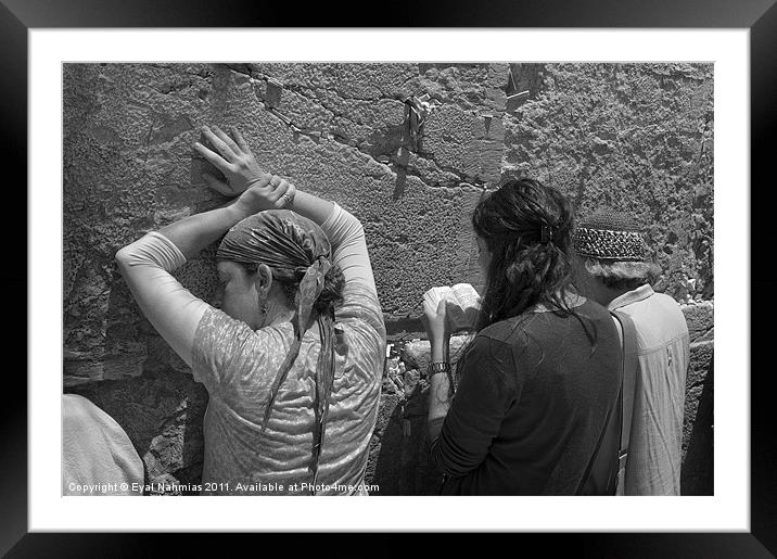Woman pray at the western Wall (Kotel) Jerusalem,  Framed Mounted Print by Eyal Nahmias