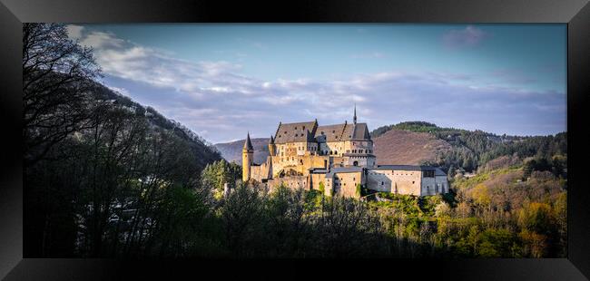 Ancient Vianden Castle in Luxemburg Framed Print by Erik Lattwein