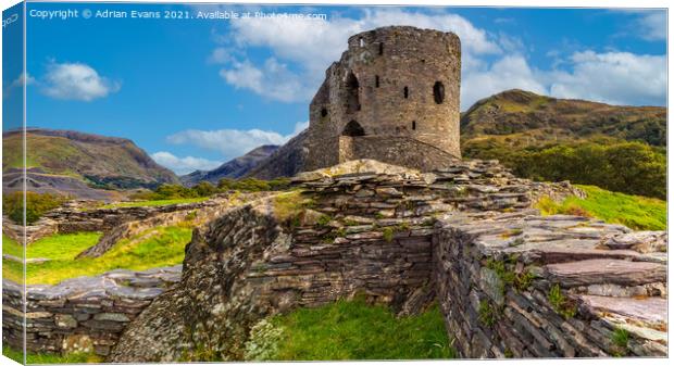 Dolbadarn Castle Llanberis Wales Canvas Print by Adrian Evans