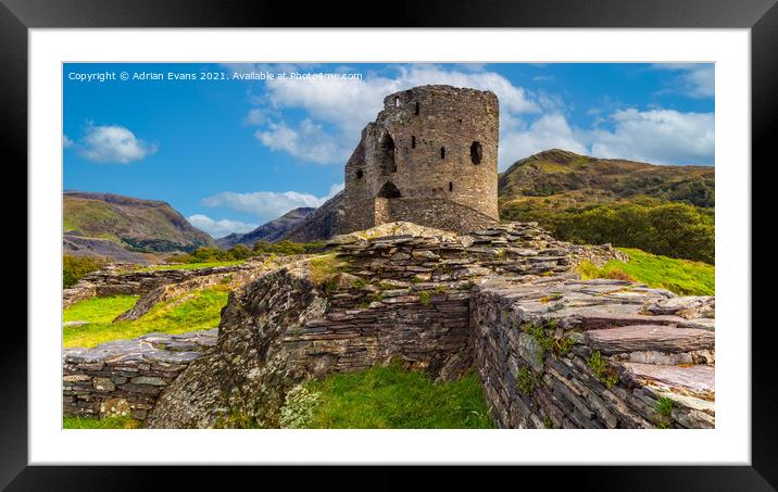 Dolbadarn Castle Llanberis Wales Framed Mounted Print by Adrian Evans