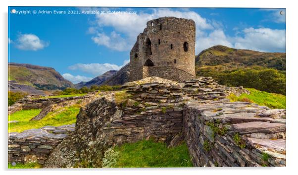 Dolbadarn Castle Llanberis Wales Acrylic by Adrian Evans