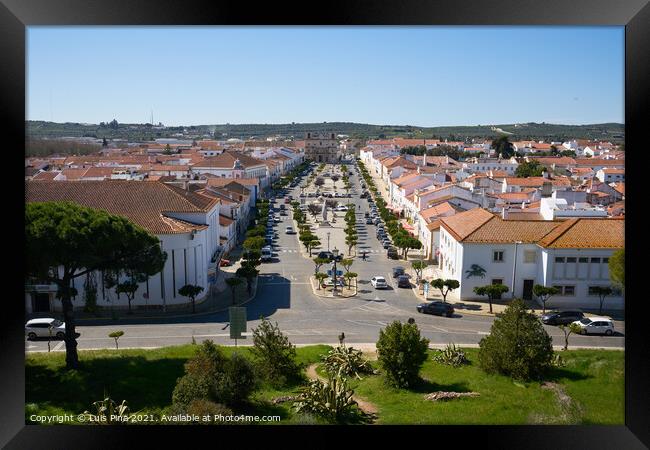 Vila Vicosa castle view of the city in alentejo, Portugal Framed Print by Luis Pina