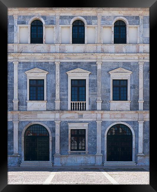 Window architecture details of Paco ducal in Vila Vicosa in Alentejo, Portugal Framed Print by Luis Pina