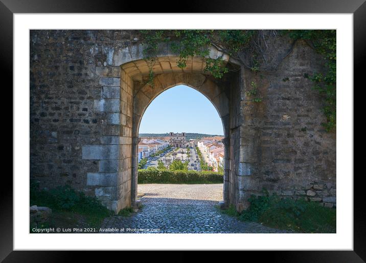 Gate Entrance of Vila Vicosa castle in Alentejo, Portugal Framed Mounted Print by Luis Pina