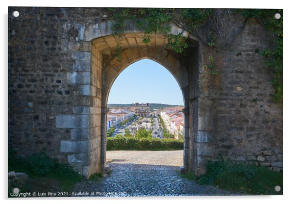Gate Entrance of Vila Vicosa castle in Alentejo, Portugal Acrylic by Luis Pina