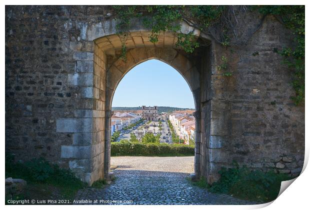 Gate Entrance of Vila Vicosa castle in Alentejo, Portugal Print by Luis Pina