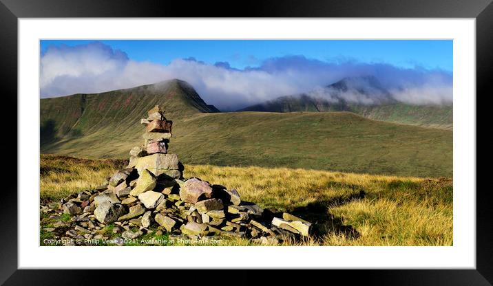 Brecon Beacons Peaks as Clouds Drift By. Framed Mounted Print by Philip Veale