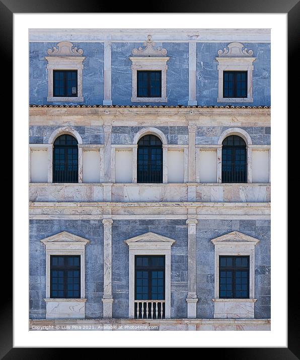 Window architecture details of Paco ducal in Vila Vicosa in Alentejo, Portugal Framed Mounted Print by Luis Pina