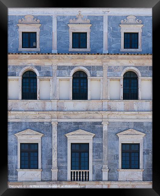 Window architecture details of Paco ducal in Vila Vicosa in Alentejo, Portugal Framed Print by Luis Pina