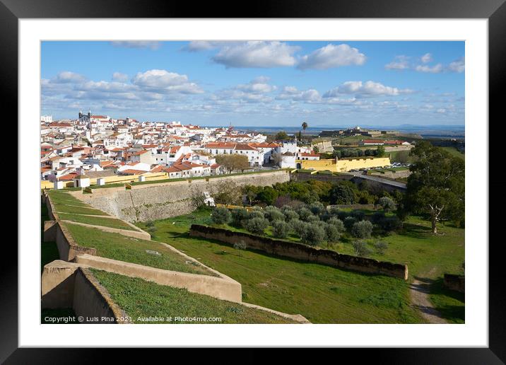Elvas city historic buildings inside the fortress wall in Alentejo, Portugal Framed Mounted Print by Luis Pina