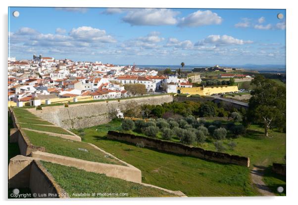 Elvas city historic buildings inside the fortress wall in Alentejo, Portugal Acrylic by Luis Pina