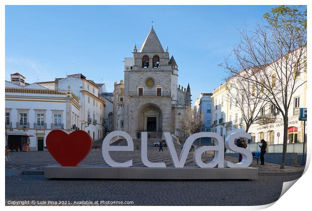 I love Elvas Praca da Republica Plaza in Alentejo, Portugal Print by Luis Pina