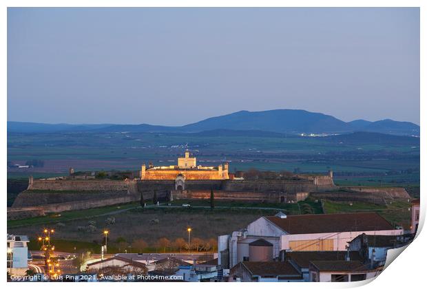 Santa Luzia fort in Elvas Alentejo at sunset, Portugal Print by Luis Pina