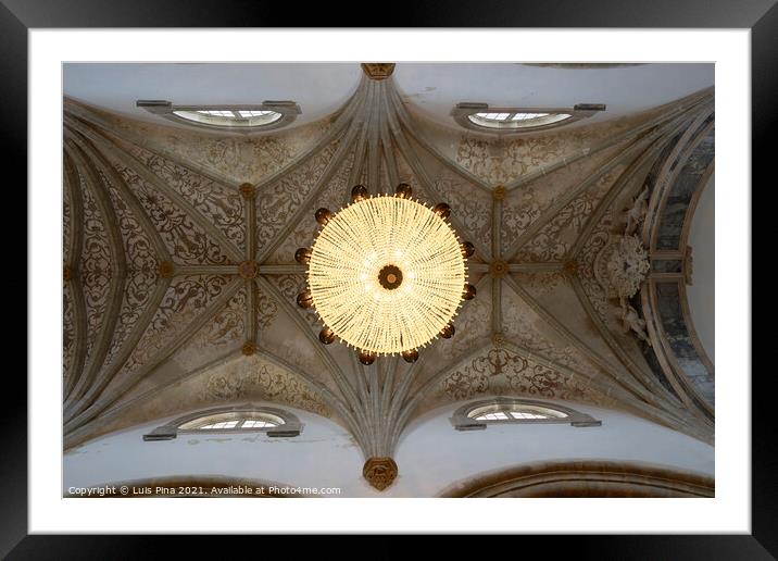Our lady of assumption inside ceiling of church in Elvas, Portugal Framed Mounted Print by Luis Pina