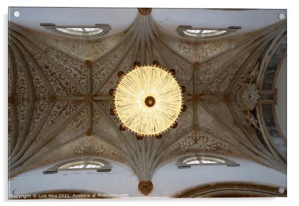 Our lady of assumption inside ceiling of church in Elvas, Portugal Acrylic by Luis Pina