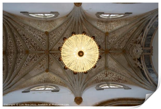 Our lady of assumption inside ceiling of church in Elvas, Portugal Print by Luis Pina