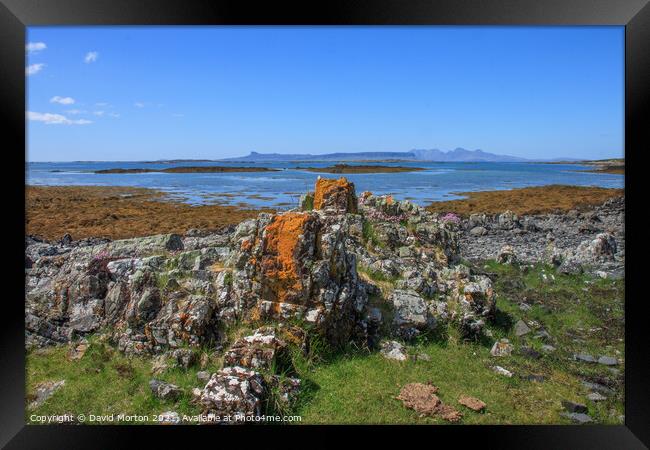 Eigg and Rum from Arisaig Framed Print by David Morton