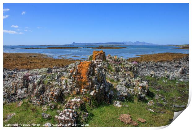 Eigg and Rum from Arisaig Print by David Morton