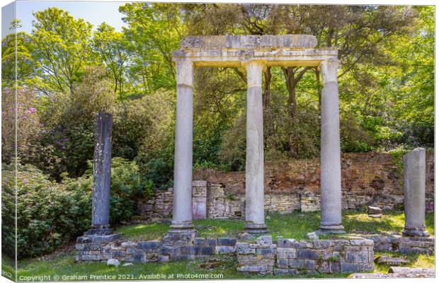 Leptis Magna Ruins in Virginia Water Canvas Print by Graham Prentice