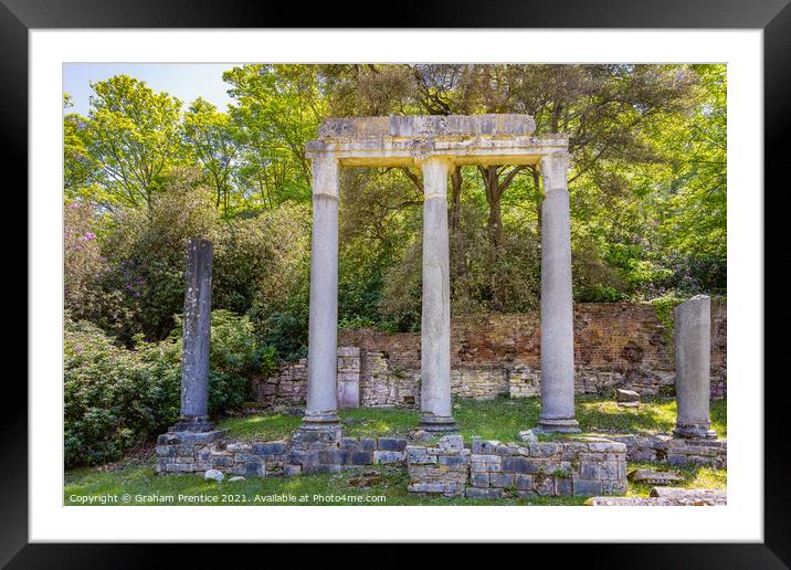 Leptis Magna Ruins in Virginia Water Framed Mounted Print by Graham Prentice