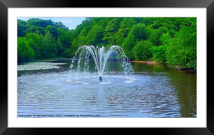 Astley Park Fountain Framed Mounted Print by Michele Davis