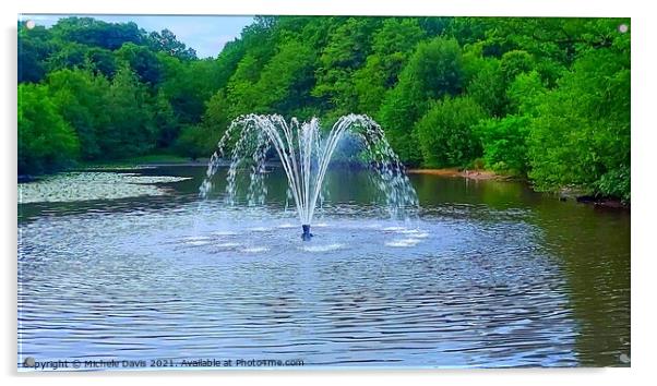 Astley Park Fountain Acrylic by Michele Davis