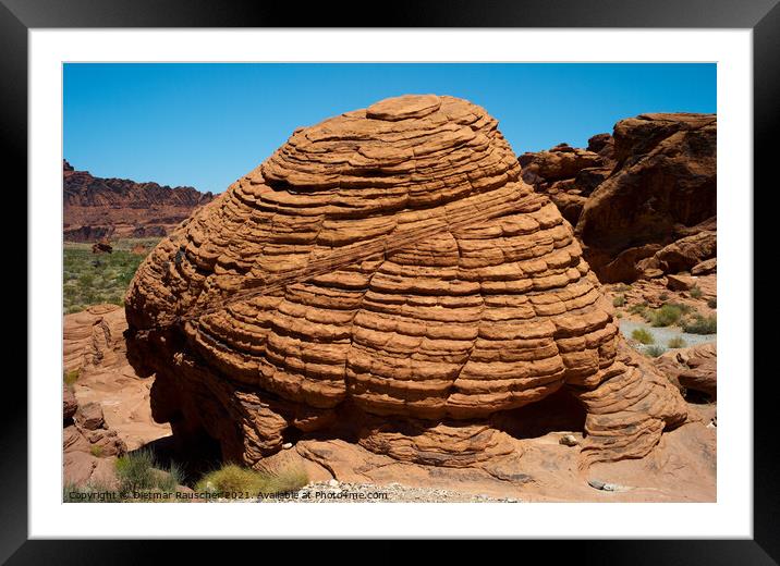 Beehive Rock in the Valley of Fire State Park Framed Mounted Print by Dietmar Rauscher