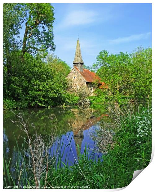 All saints Chelmer and Blackwater Ulting Print by Diana Mower