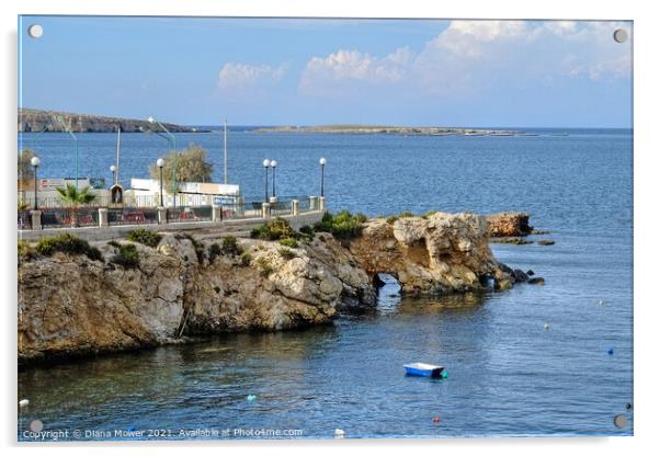 Bugibba  St Pauls Bay Malta Acrylic by Diana Mower