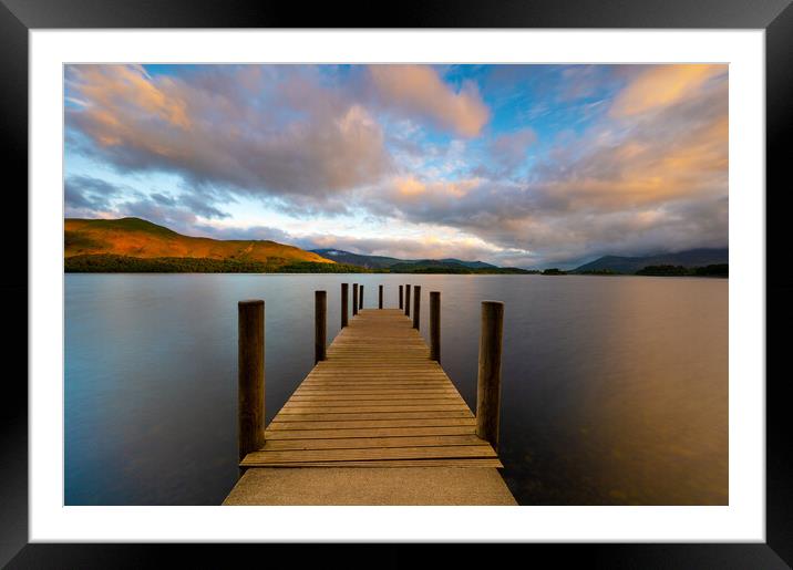 Ashness' Landing Jetty at sunrise  Framed Mounted Print by Michael Brookes
