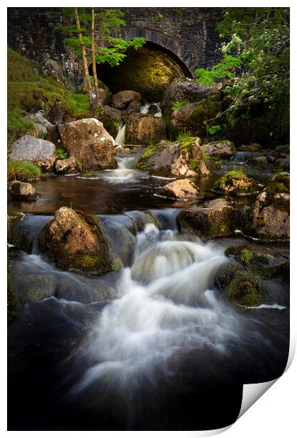 Bridge over the Afon Clydach river Print by Leighton Collins