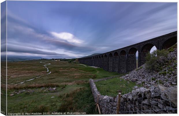 Dusk at the Ribblehead Viaduct Canvas Print by Paul Madden